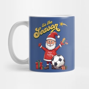 Christmas Santa with soccer ball - Tis the season Mug